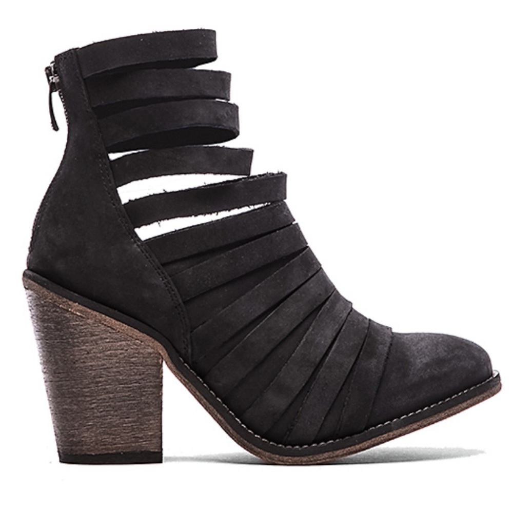 Free People black strapped hybrid boots